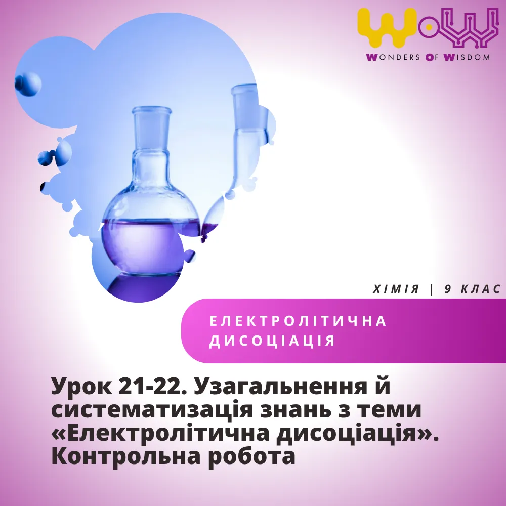 Узагальнення й систематизація знань з теми «Електролітична дисоціація»